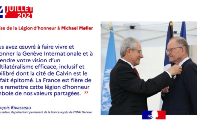 Michael Møller, président du forum diplomatique de GESDA, décoré de la Légion d’honneur